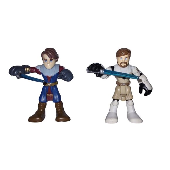 Star Wars Playskool Jedi Force Obi-Wan Kenobi & Anakin Skywalker 2-Pack Mini-Fig - Picture 1 of 10